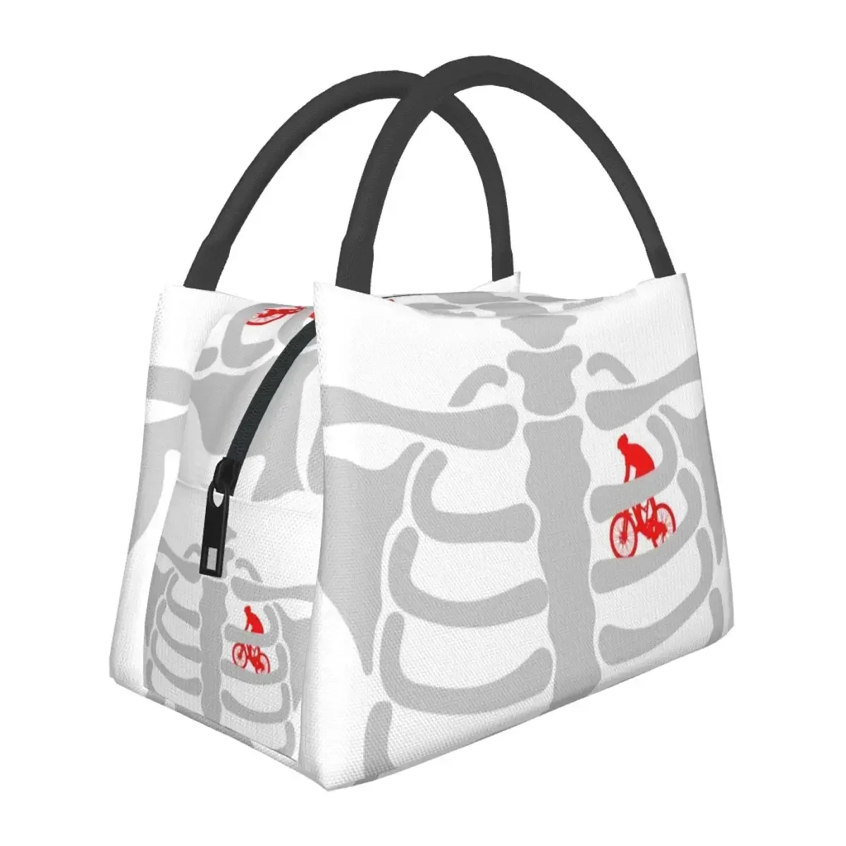

Bicycle Skull Skeletons Ride Lunch Bag Skull Designer Lunch Box Fashion Office Cooler Bag Convenient Thermal Tote Handbags