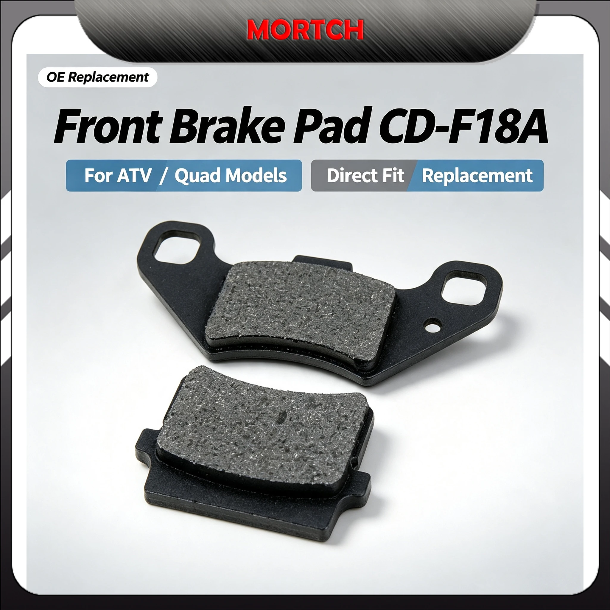 Front ATV Quad Brake Pads CD‑F18A MIBPCD‑F18A 2Pcs For ADLY QUADZILLA XRV250 RL300 Direct Caliper Replacement