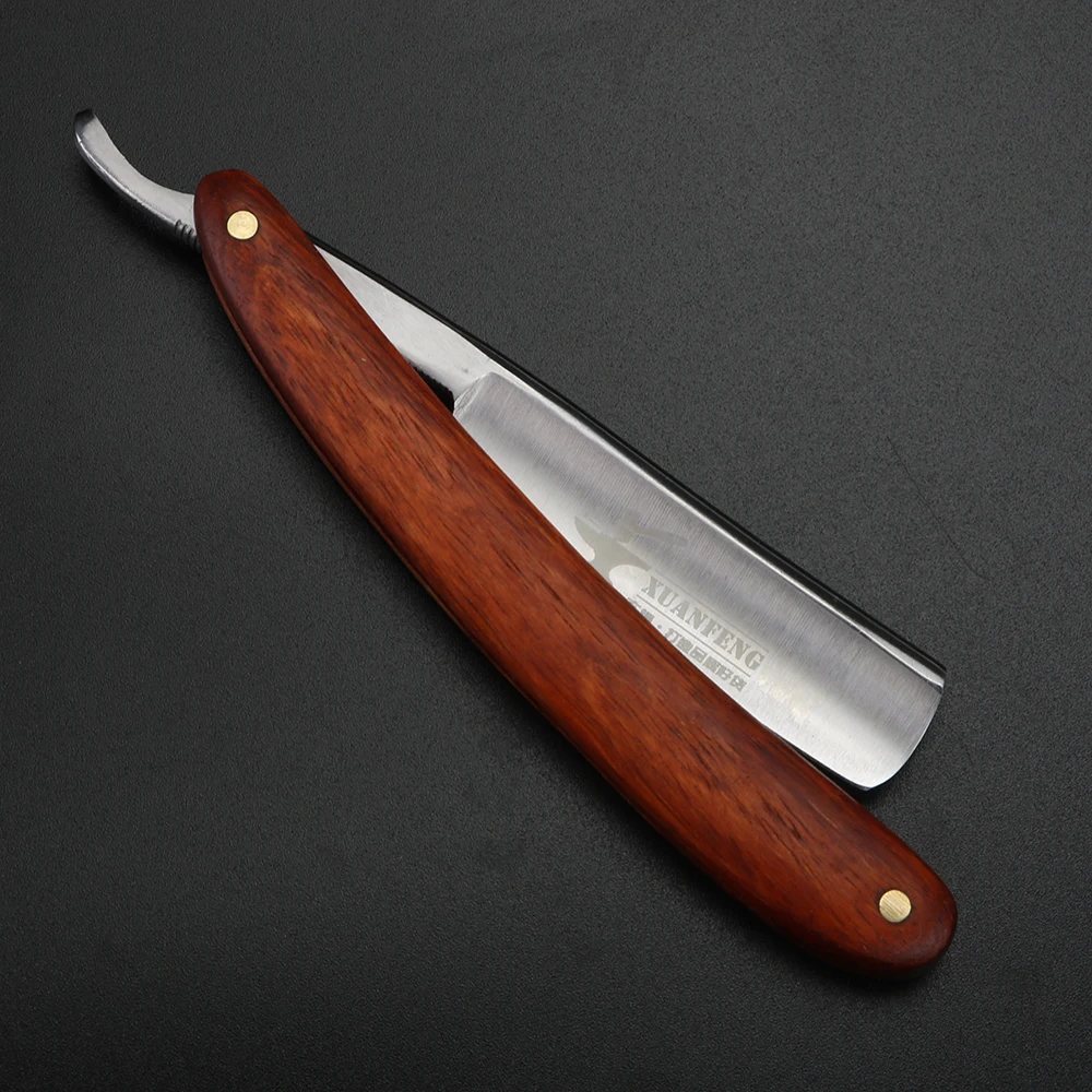 XUAN FENG Rosewood Handle Folding Razor 9cr18 Steel High Hardness Sharp Straight Razor Men's Razor