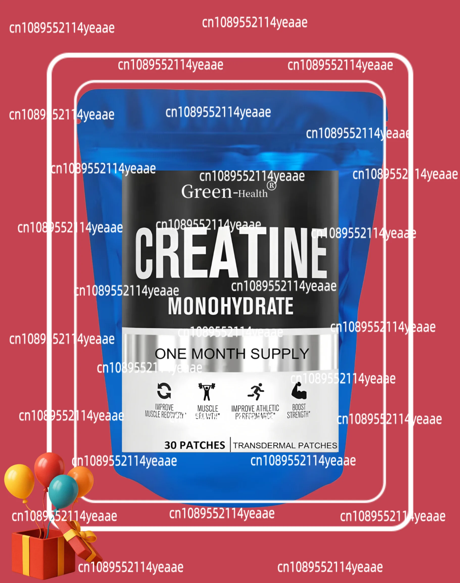 Creatine Monohydrate Transdermal Patches for Muscle Growth, Increased Strength, Enhanced Energy Output 30 Patches