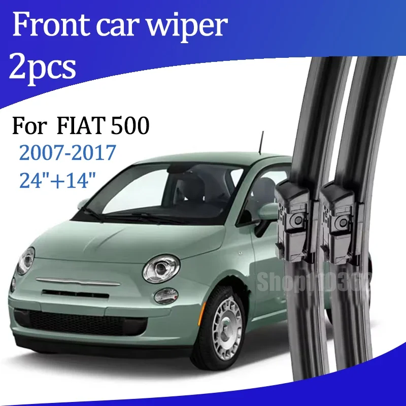 

For FIAT 500 2007-2017 2008 2009 2010 2011 Wiper Front Wiper Blades Windshield Windscreen Window Brush 24"+14" Car Accessories