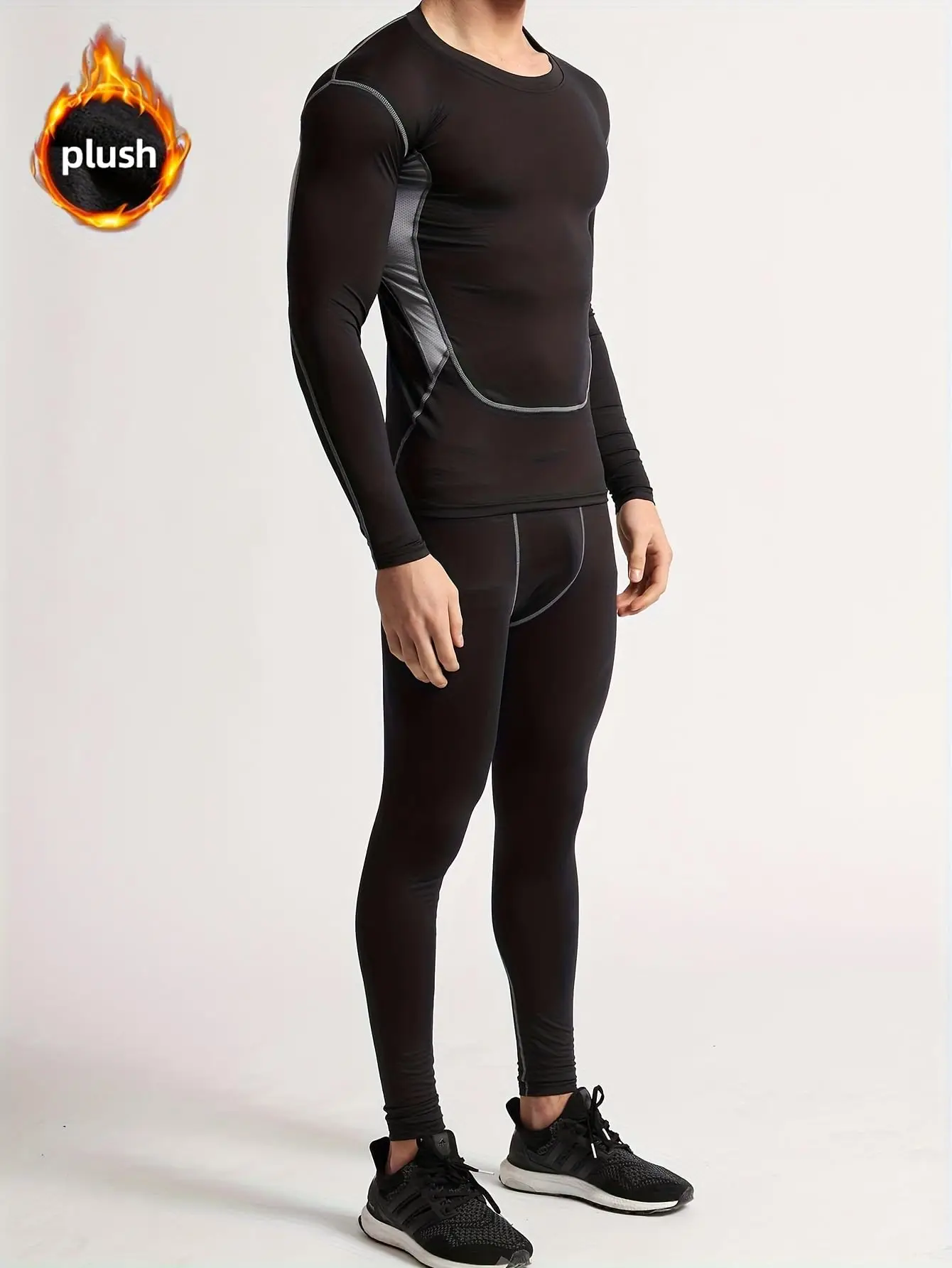Men's 2-Piece Ski Base Layer Set - Thermal Compression Top & Pants for Snow Sports