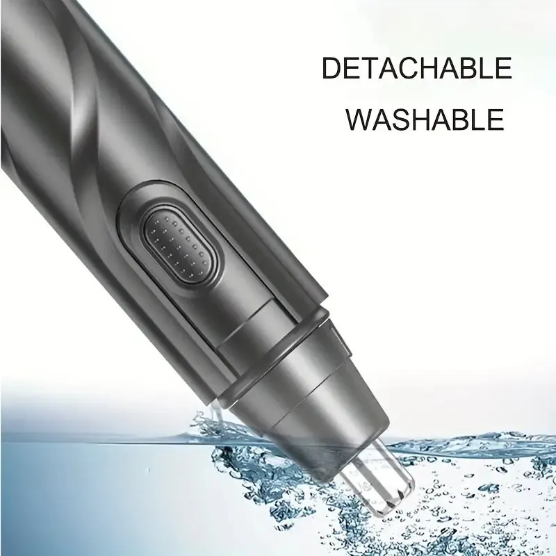 Электрический триммер для носа и ушей, синий/ черный