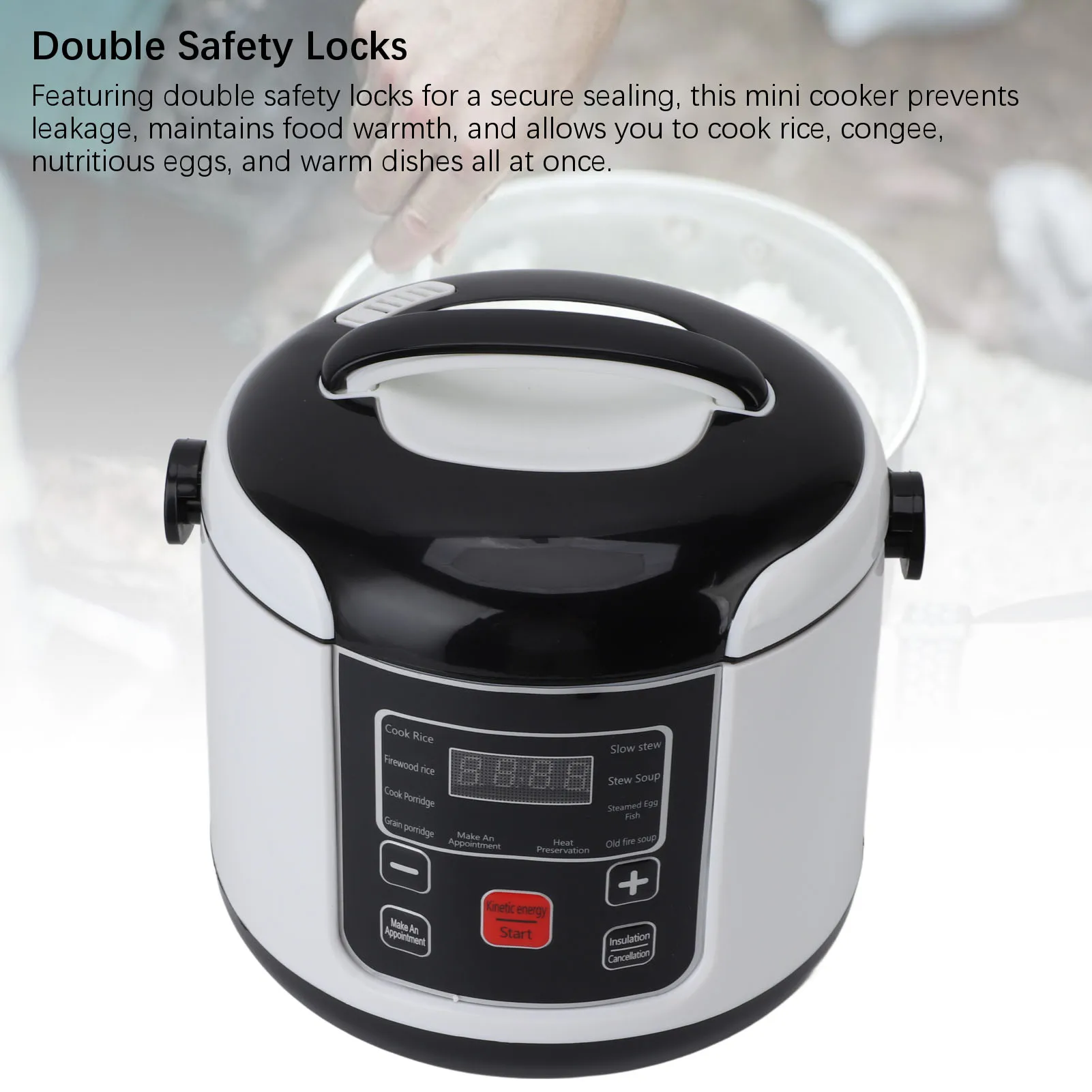 12V 24V Electric Rice Cooker Car Truck Soup Porridge Cooking Pot Fast Heating Lunch Box Mini Food Steamer Meal Heater Warmer 2L