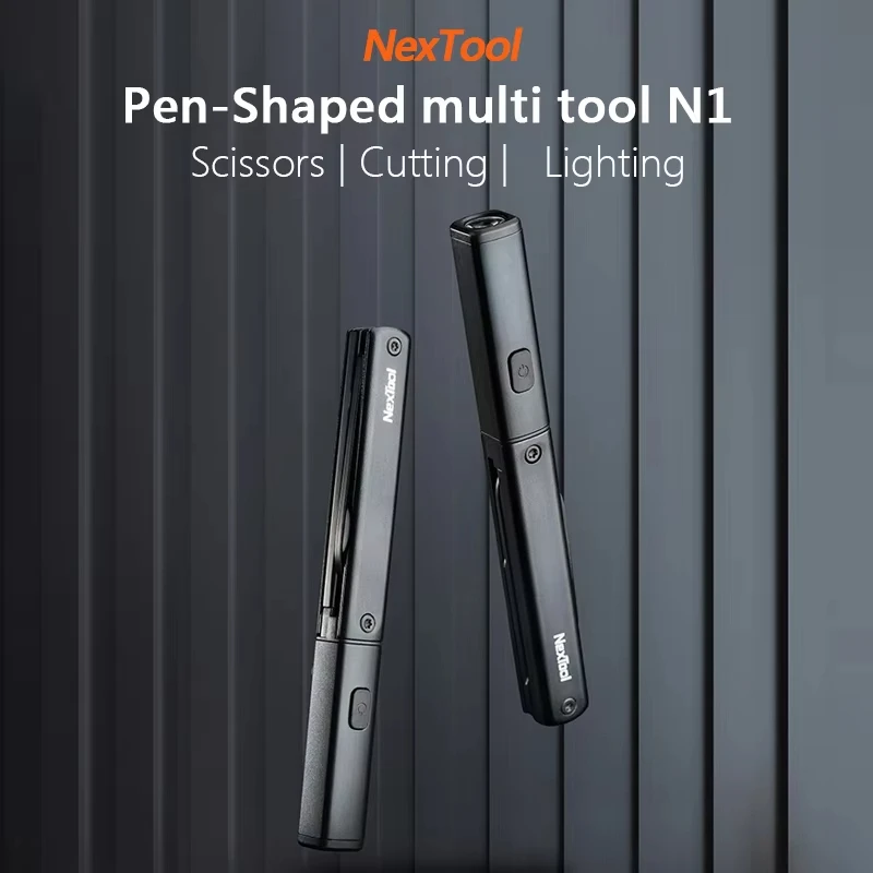 NexTool Mini Multi Tool 3 in 1 Pocket Knife Scissors Pen Tools N1 Portable Outdoors USB Rechargeable IPX4 Waterproof Flashlight