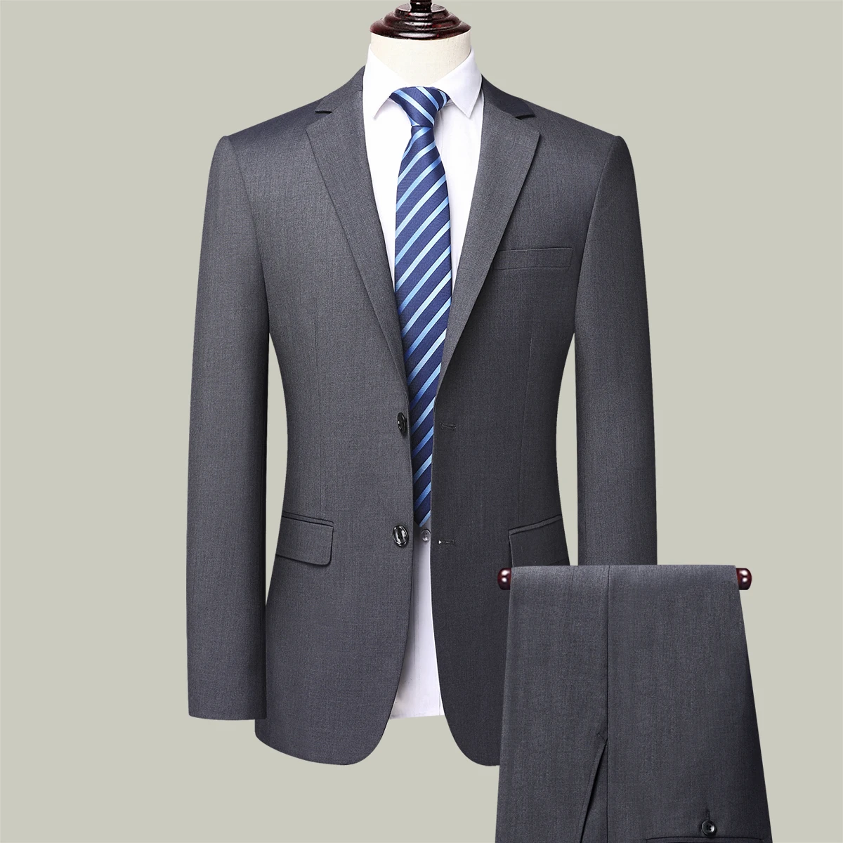 New Men Business Professional Form-fitting Formal Wear, Fashionable Solid Color, Casual, High-end, Simple and Light Luxury Suit