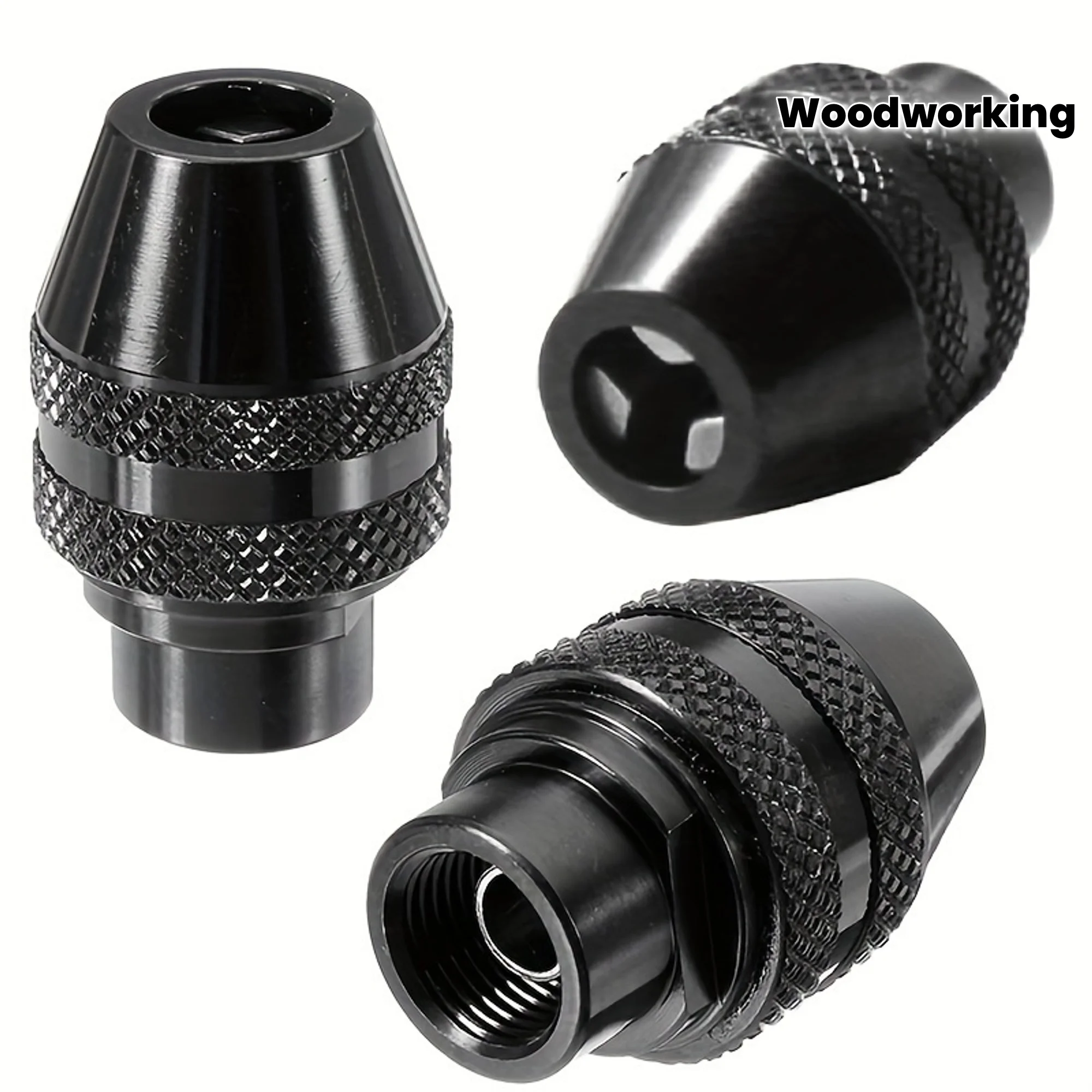 

4pcs Mini 3-Jaw Drill Chuck Accessory for Electric Drills - Woodworking Drill Bit Holder - Carbon Steel Material