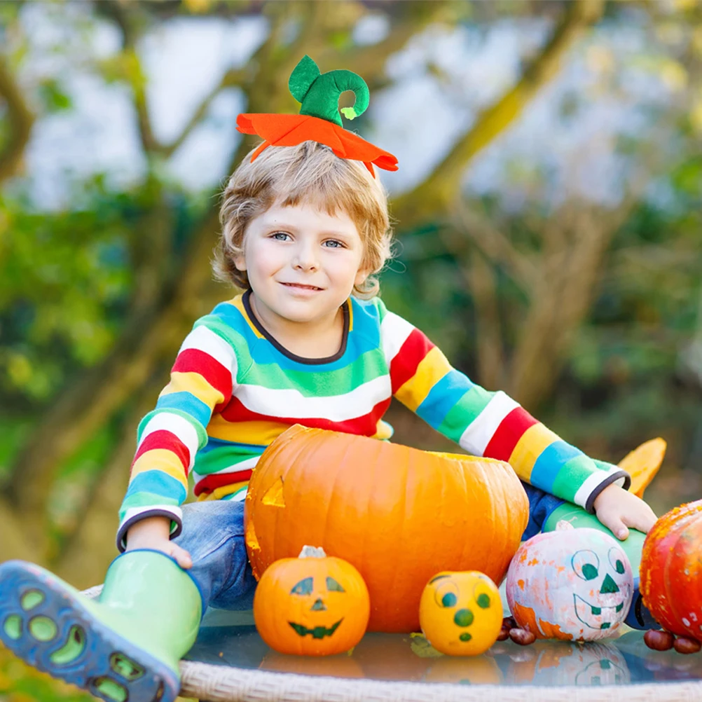 

2pcs Pumpkin Hat Headband For Women Girls Size Fits All Halloween Party Cosplay Masquerade Carnival Hair Accessories