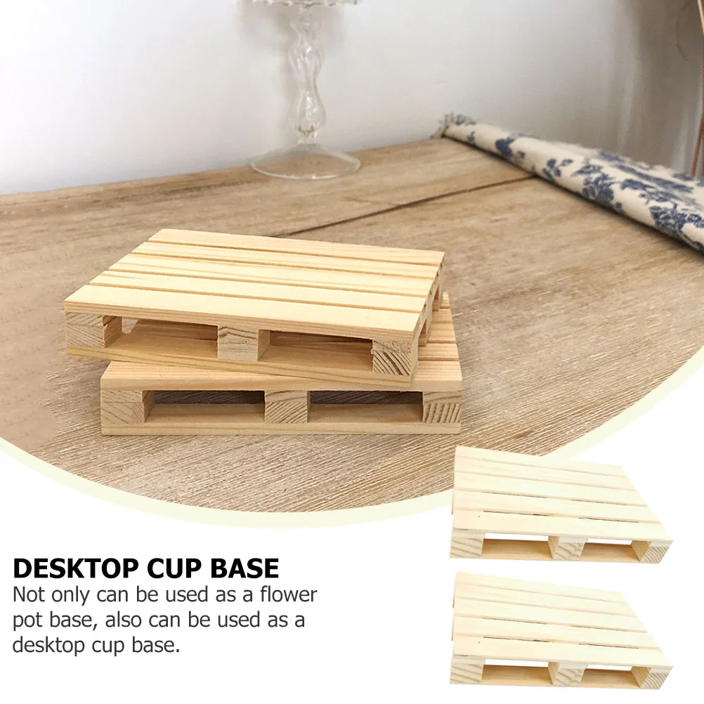 

2pcs Pine Wood Coffee Coaster Cup Mat Wooden Non-Slip Coasters Kitchen Trivets Plant Pot Base For Home Office Bedroom