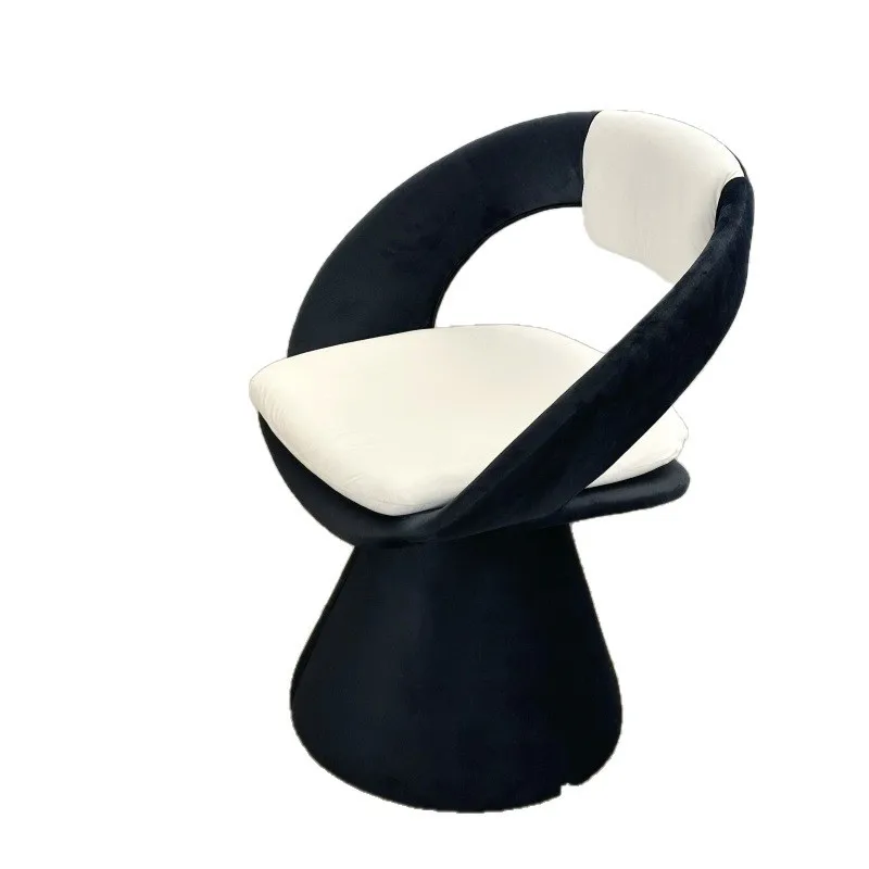 

Light luxury rotating home dressing stool leisure chair creative dining table chair bedroom Internet celebrity makeup backrest c