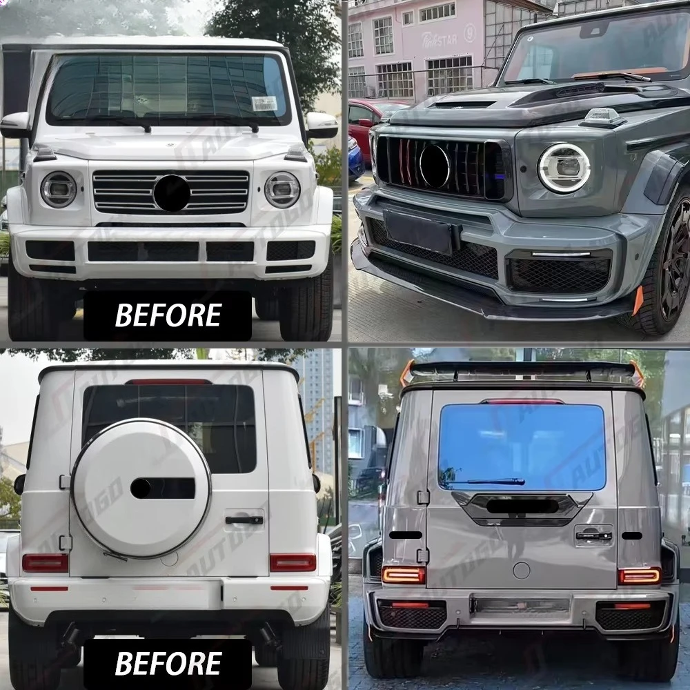 Body Kit for Benz G W464 Upgrade to B900 Dry Carbon Hood Scoop Engine Cover Front Lip Wheel Arch Rear Diffuser Spoiler Exhaust