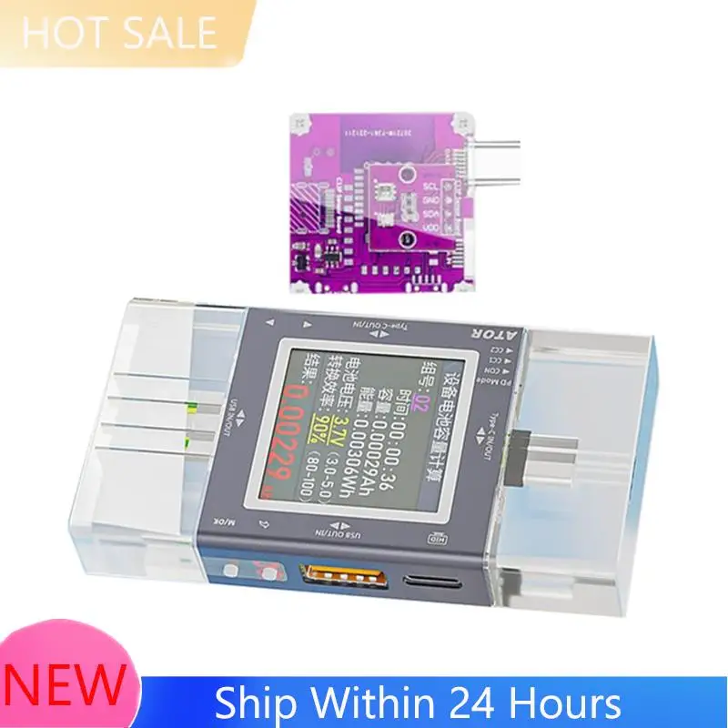 ~【IN  Stock】Power Meter With Digital Display USB Tester Multi-Function Voltage Current Monitor 4-In-1 Digital Sensor