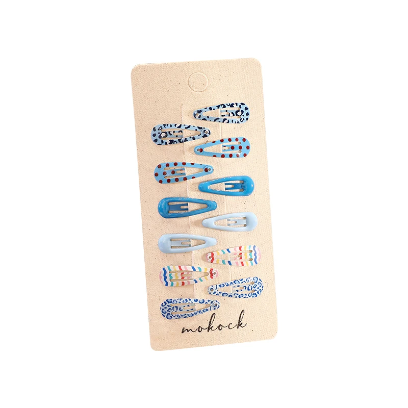 12er-Set bedruckte & einfarbige Haarspangen für Kleinkinder – schmerzfreie Haarclips mit niedlichen Früchten und Karos – Baby- und Kinder-Haaraccessoires – Detail 1