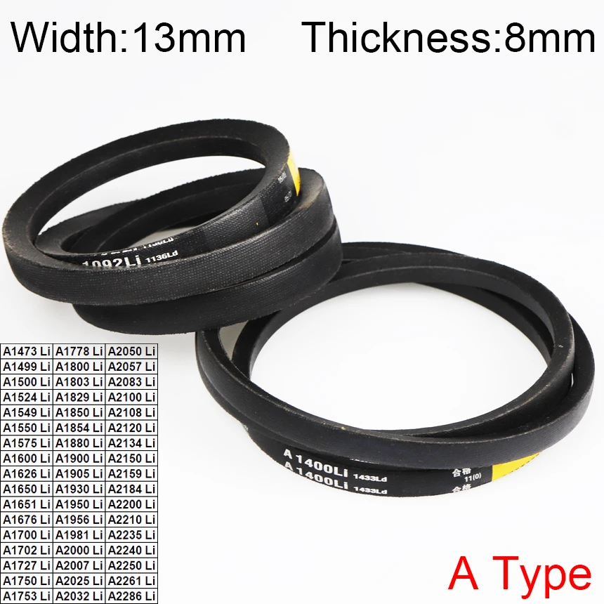 A 1473/1600/1700/1800/2000/2100-2286Li Rubber Banded Cogged Wedge Machine Timing Drive Classical V-Belt Transmission Vee V Belt