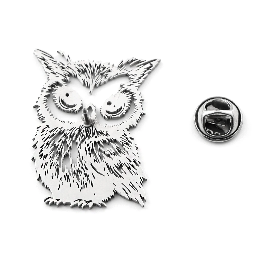 Hollow Cute Wisdom Owl Brooch Pins for Women Men Stainless Steel Gold Silver Color Elegant Animal Breastpin Jewelry Gift