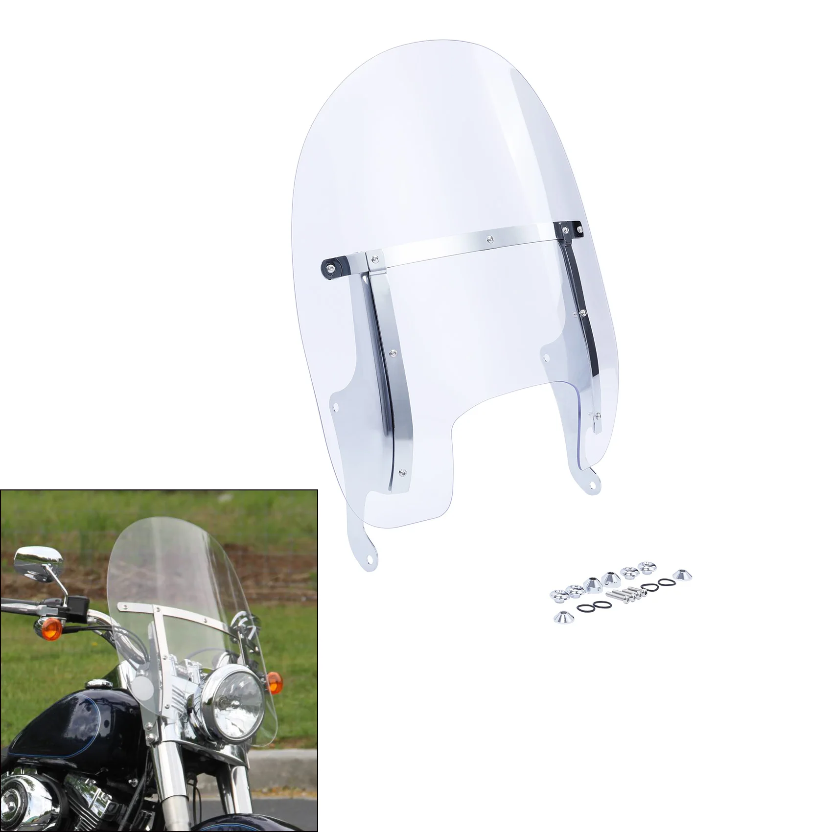 19" Windscreen Windshield For Harley Fat Boy FLFB 114 FLFBS 2018-2022 Motorcycle Clear