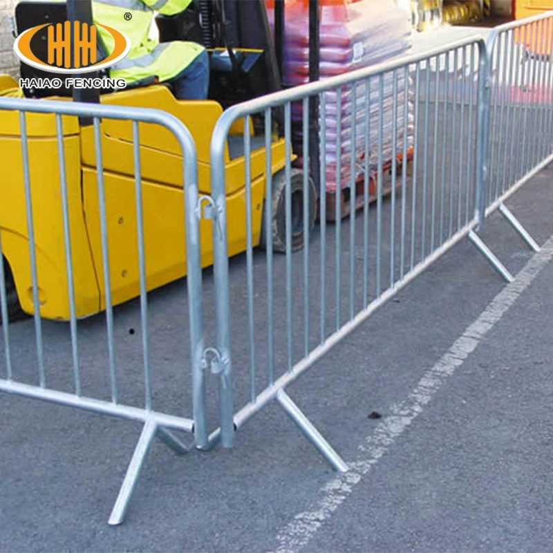 custom.HAIAO Galvanized Steel Flat Foot Safety Barrier Elegant Design French Road Barrier Crowd Control Barricade