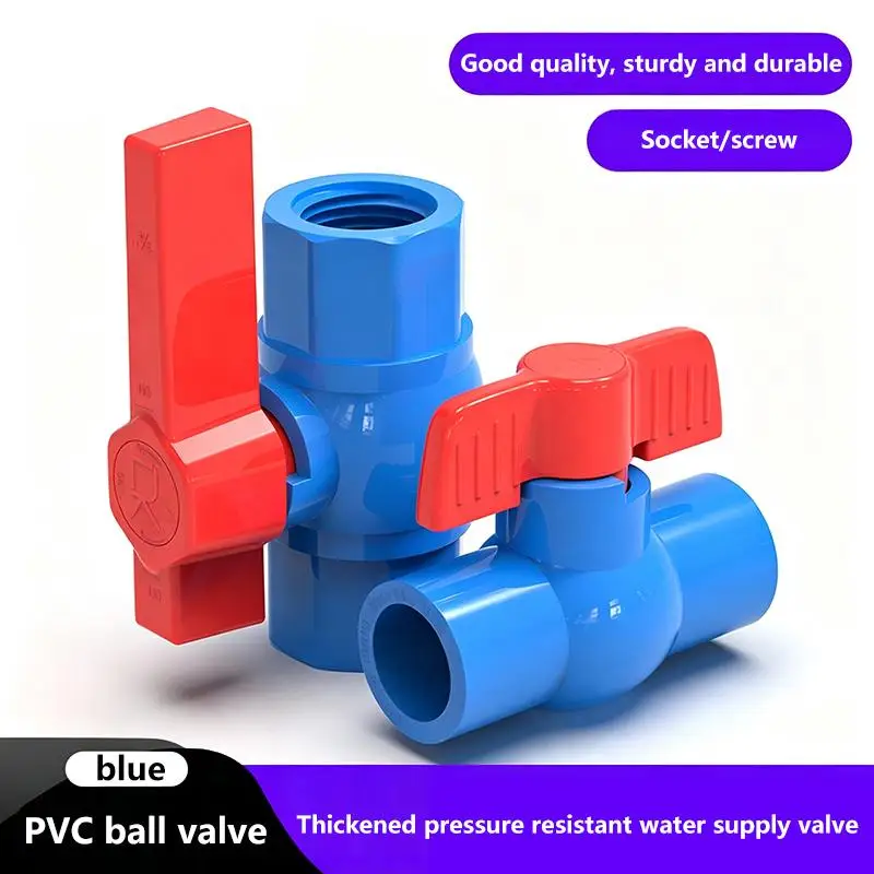 I.D 20~32mm PVC Ball Valve Socket Type Female Thread Pipe Water Switch Aquarium Fish Tank Adapter Irrigation System Fittings