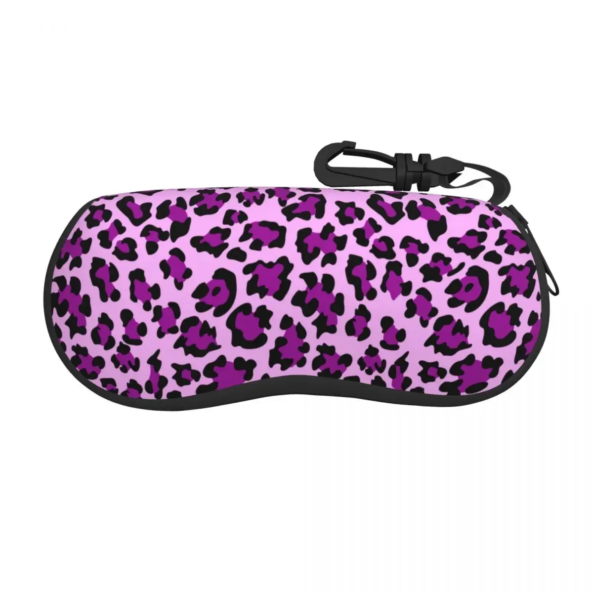 Custom Cute Purple Leopard Print Shell Glasses Case Unisex Fashion Animal Seamless Eyeglasses Case Sunglasses Protector Box