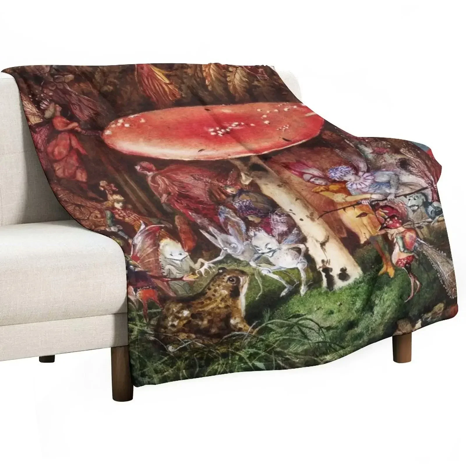 INTRUDER Frog and Fairies Under the Mushroom Magic Forest Throw Blanket Luxury Brand Tourist Thins christmas gifts Blankets