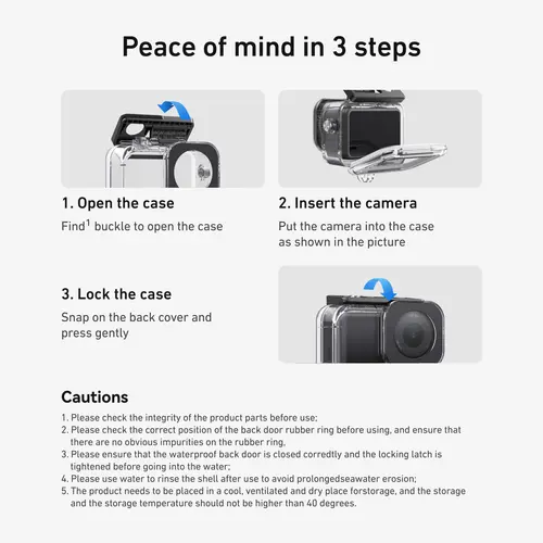 TELESIN Waterproof Case For DJI OSMO Action 6 Underwater 60M Diving Housing Cover With Dive Filter For DJI Action 6 - Image 5