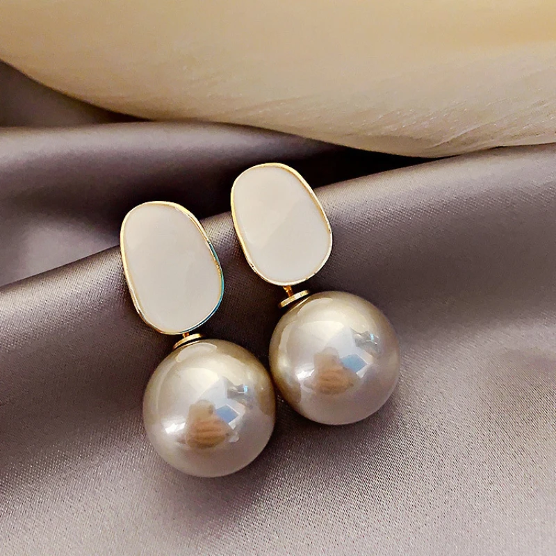 Mingyuan Pearl Earrings Hong Kong Trend Korean Style Internet Celebrity Personalized Earrings Earrings Female Silver Needles