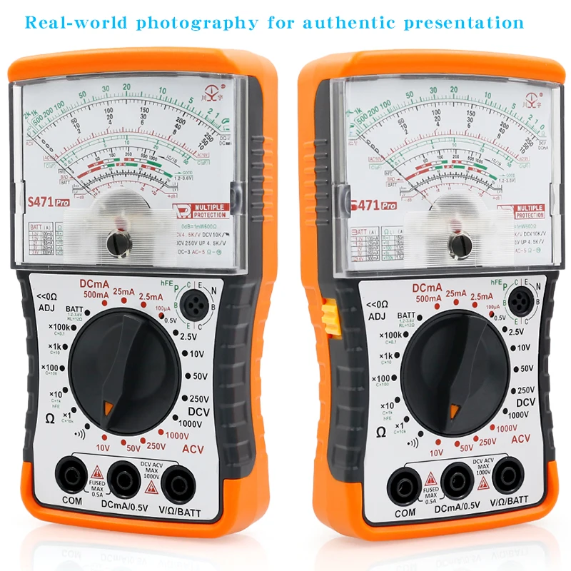 NJTY S471PRO مقياس متعدد تناظري صغير، مقياس متعدد ميكانيكي عالي الدقة مضاد للحرق #4