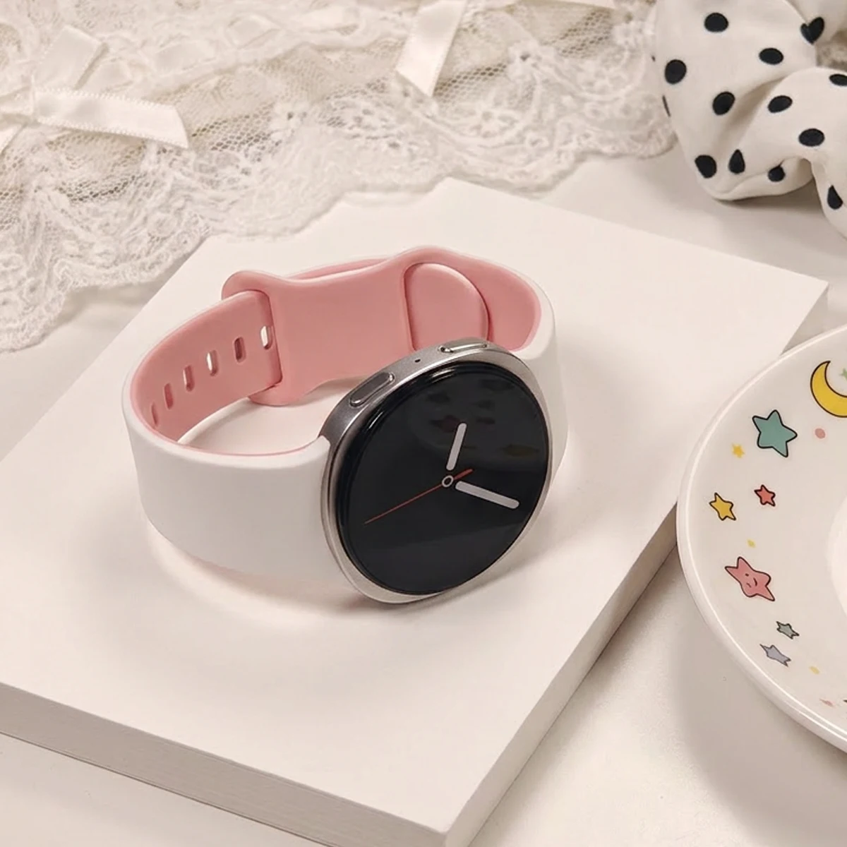 Two-Tone Silicone Strap for Samsung Galaxy 8 40 44mm Replacement Wrist Silicone Bracelet Correa Galaxy watch 8 classic 46mm Band