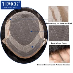OCT- Male Hair Prosthesis Breathable Men Wig Natural Human Hair Wigs For Men Lace & Pu Toupee Men Wig Exhuast System Male Wig