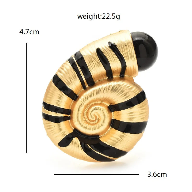 Wuli&baby Lovely  Conch Brooches For Women Unisex Enamel Snail Party Casual Brooch Pins Gifts