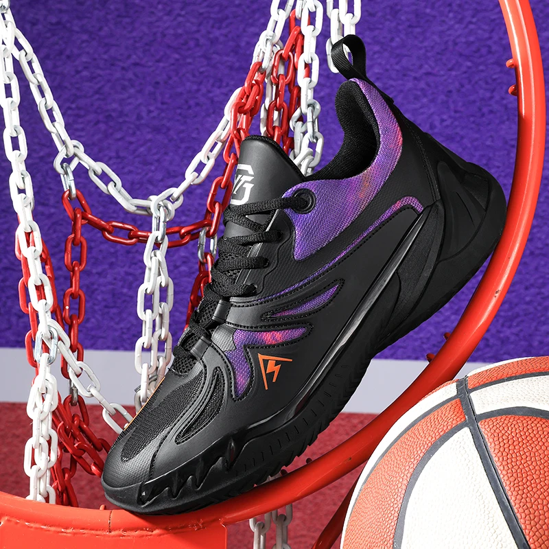 

Men's Athletic Basketball Sneakers Breathable Cushioning Non-Slip Wearable Gym Training Running Shoes for Men