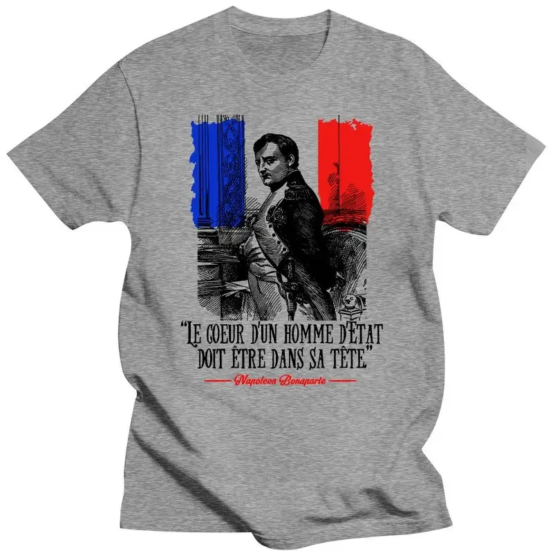 2021 COTTON GREY 2018 TSHIRT  New NAPOLEON BONAPARTE HOMME D`ETAT - Classic Quality High T-Shirt  oversized t shirt