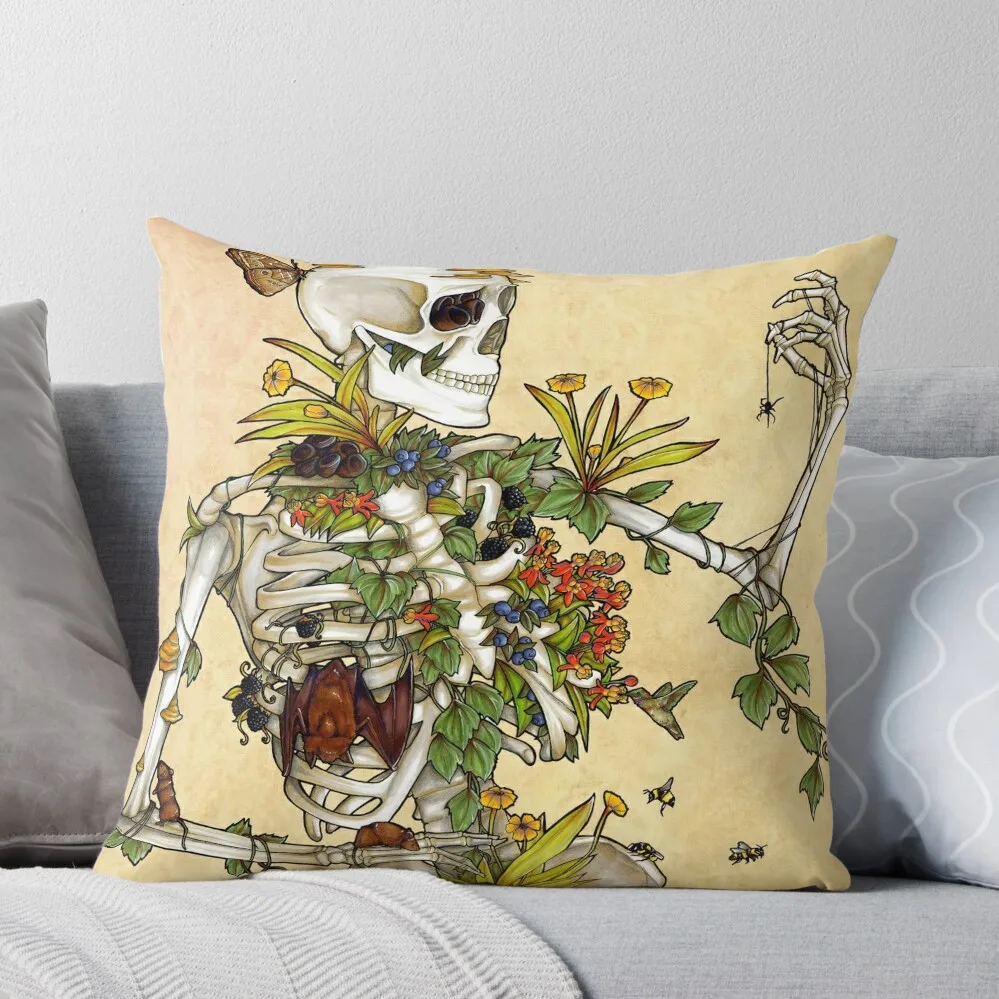 

Bones and Botany Throw Pillow pillows decor home Sofa Covers