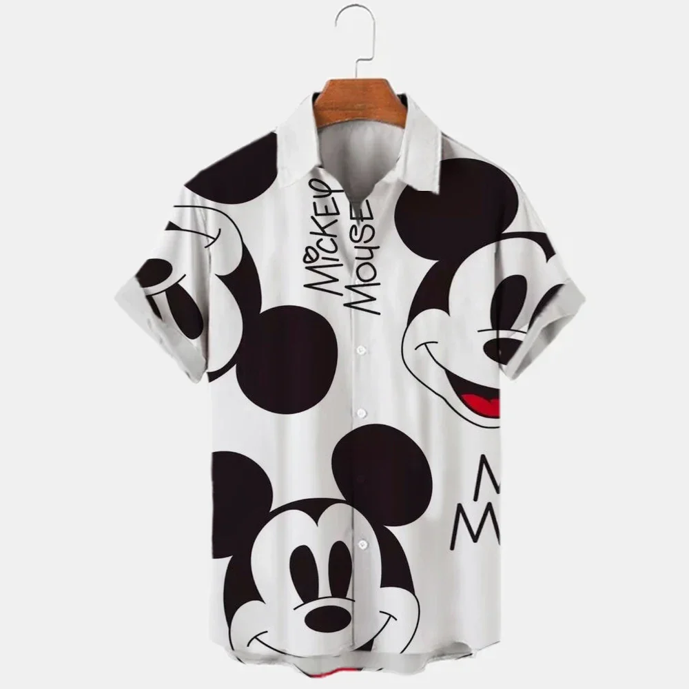 Camicie 3d nuove di zecca Mens Disney Mickey Mouse Street top Cute Cartoon camicie stampate 3d camicie moda Casual da uomo 2023