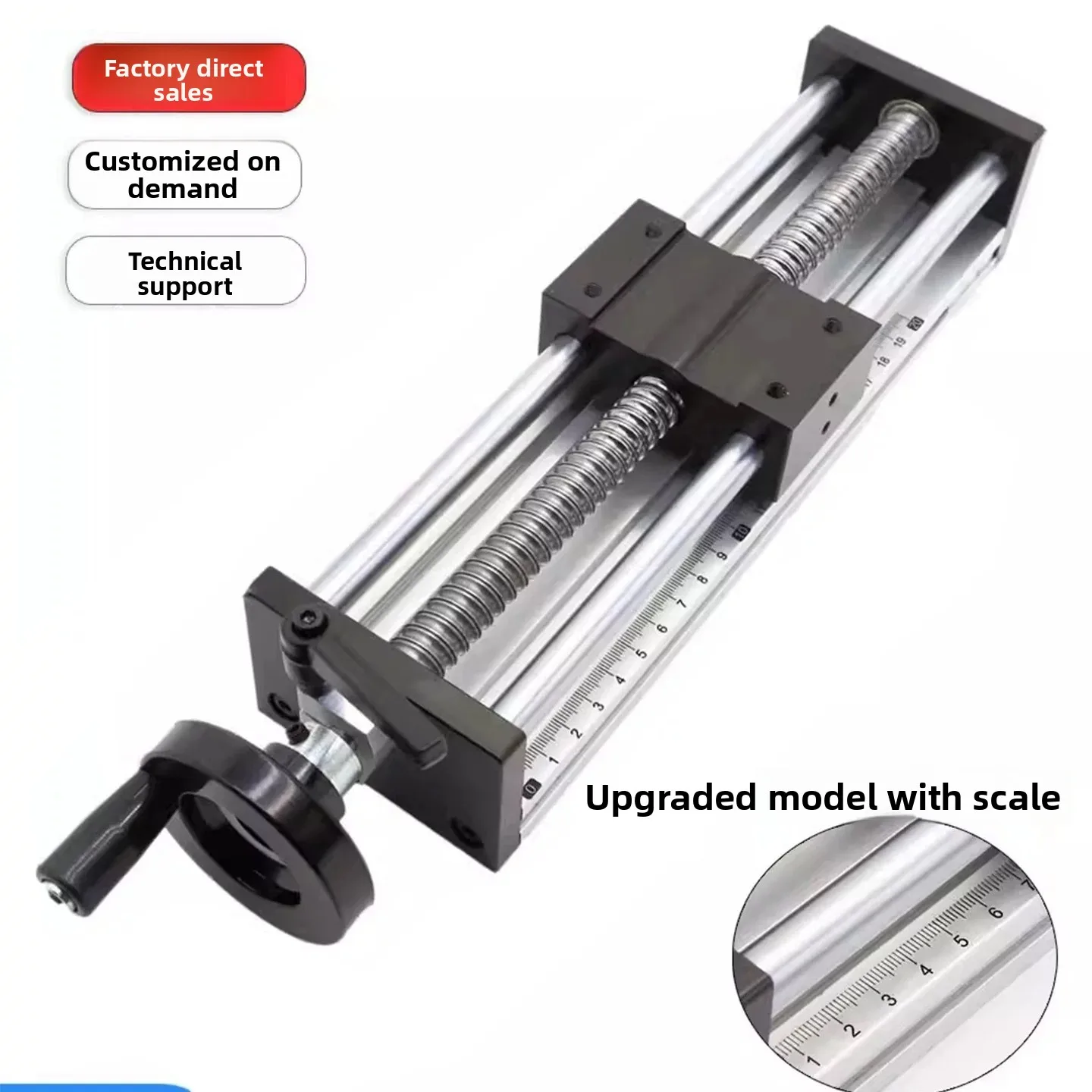 Sliding table module hand cranked manual EBNH precision ball screw cross linear guide lifting table with scale