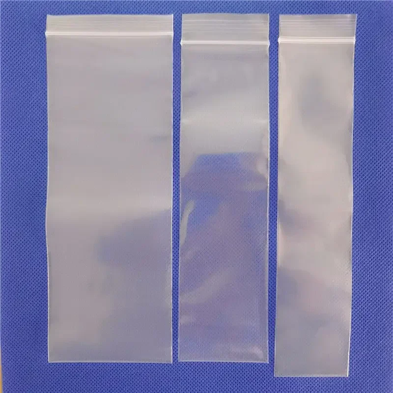 100pcs Narrow Strip Self Sealing Bag Thick Slenderness Sealed Bags Tube Shaped Square Fresh-keeping Storage Packaging Pocket