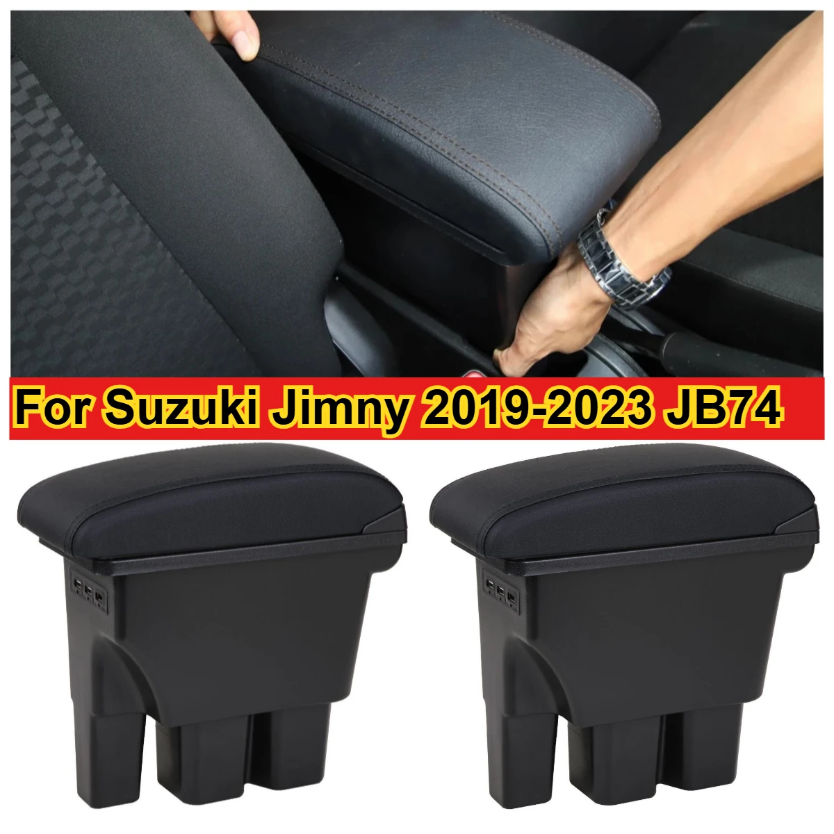 

Car Center Armrest Box Assembly Storage Box with USB Ports For Suzuki Jimny 2019-2023 JB74 Retrofit Parts Interior Accessory