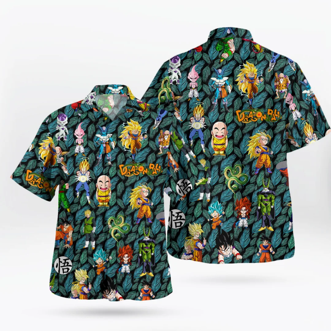 2026 Classic Cartoon Printed Hawaiian Shirt Unisex Loose Collar Summer Thin Cardigan Top