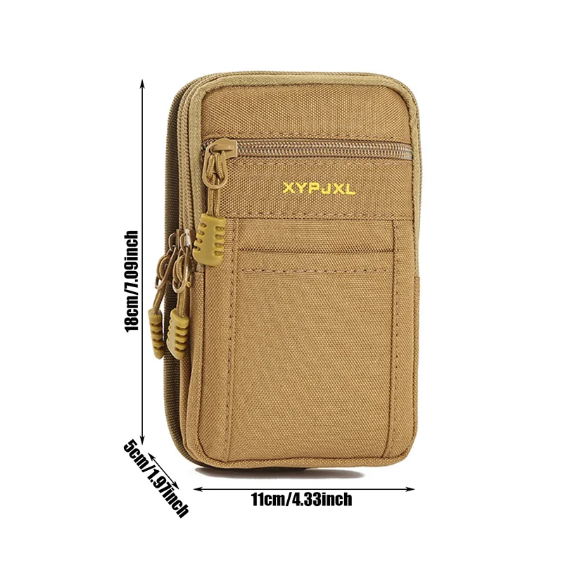 Outdoor Men Waist Pack Bum Bag Mobile Phone Pouch Canvas Sport Hunting Waist Belt Bags Travel Multi Pockets Zipper Coin Purse image 6