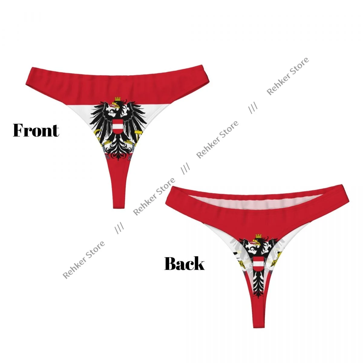 Ropa interior Sexy para mujer, Tanga con bandera del Estado de Austria, bragas