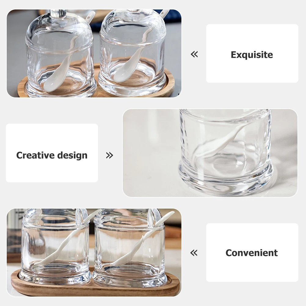 

Kitchen Glass Seasoning Container Spice Box Sturdy Food Storage Organizer Kitchen Seasoning Box Spice Containers