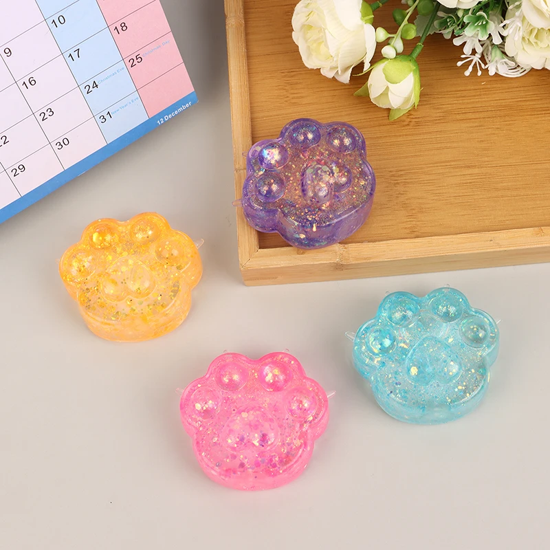 Kids TPR Slow Rebound Sequins Maltose Pinch Toy Stress Relief Elastic Squeezing Colored Toy