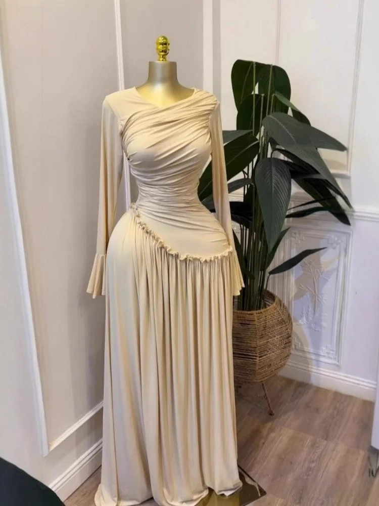 เดรสผู้หญิง Wmstar ขายส่ง เดรสแขนยาวสีดำ จับจีบ ดีไซน์หรูหรา กระชับและหวานละมุน เดรสแขนยาว จัดส่งแบบดรอปชิปปิ้ง