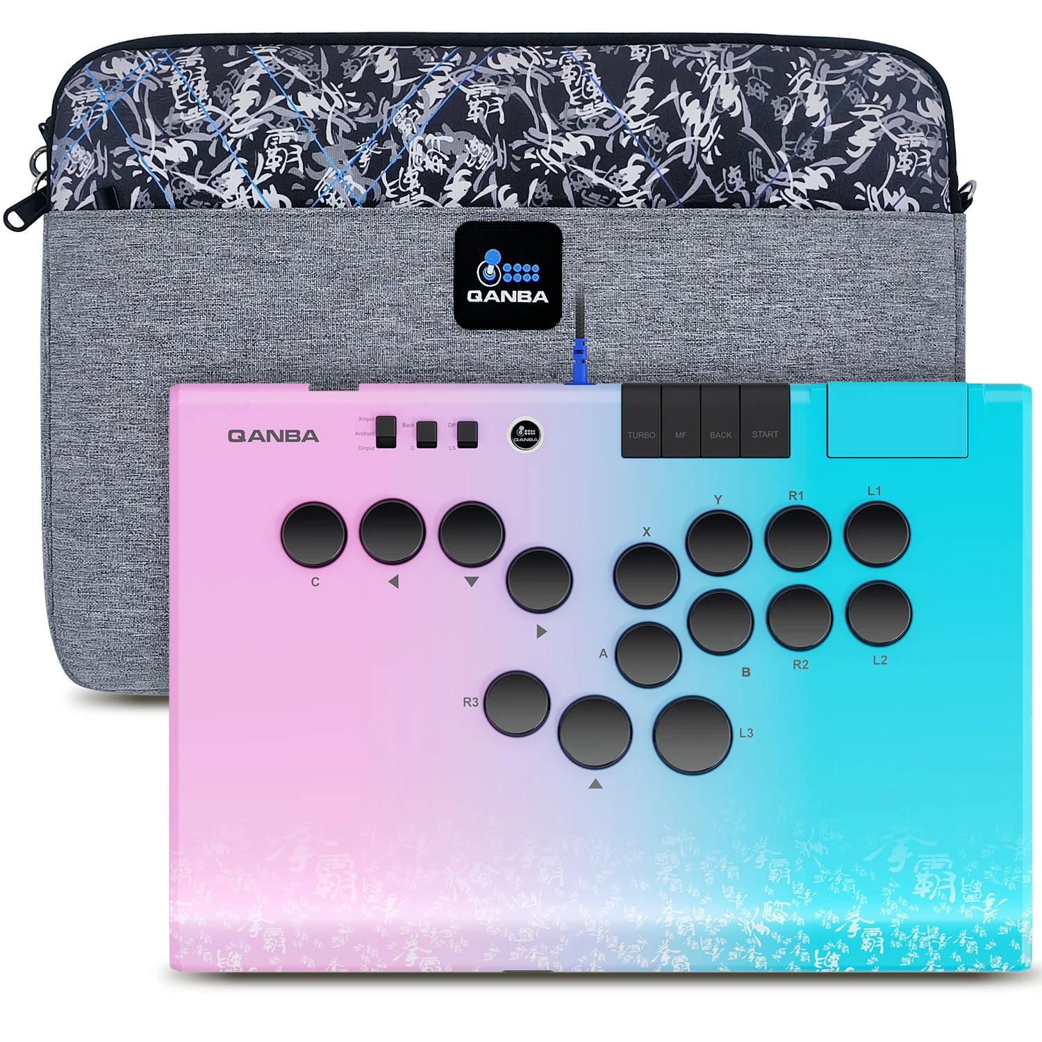 Qanba Ruby Leverless Arcade Super draadloze arcadecontroller 2.4G draadloze verbinding Opbergtas voor Android PC Steam