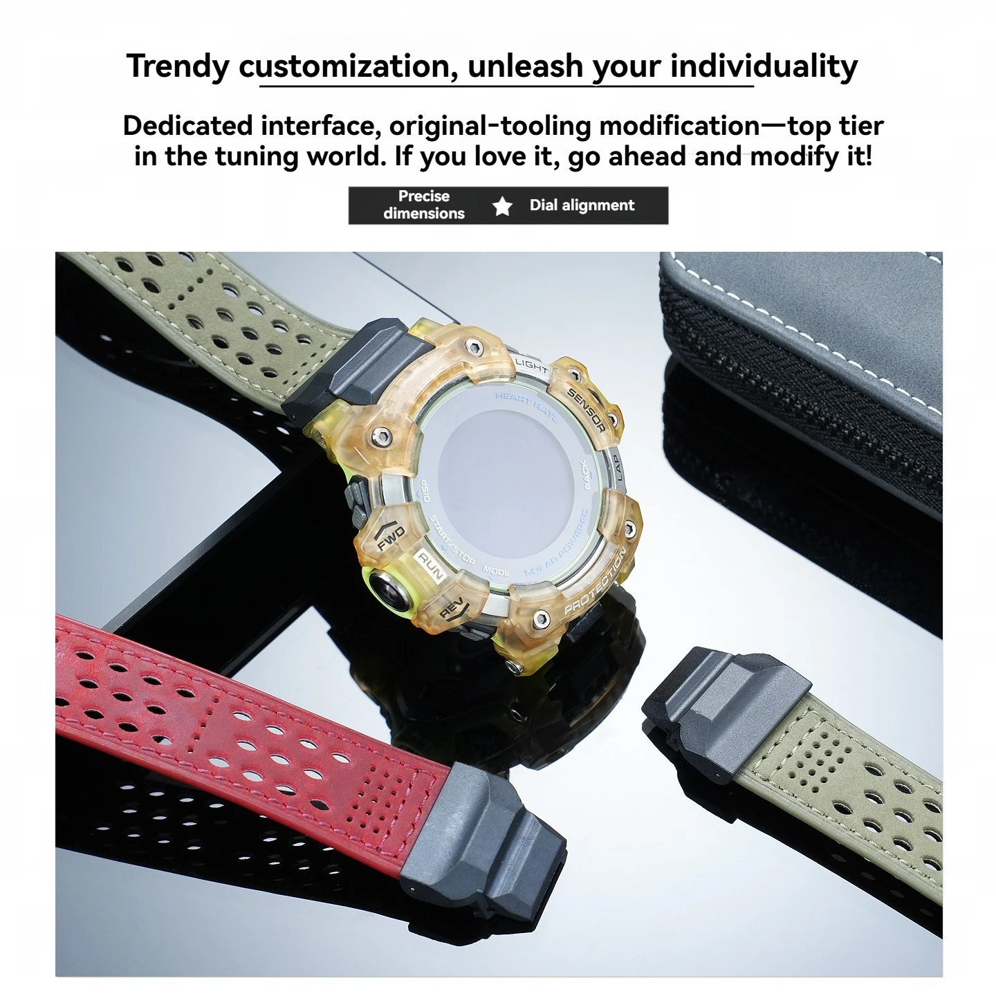 GBD-H1000 cowhide strap suitable for Casio Catman series GBD-H1000 sports waterproof Genuin leather watchband men's accessories view 2