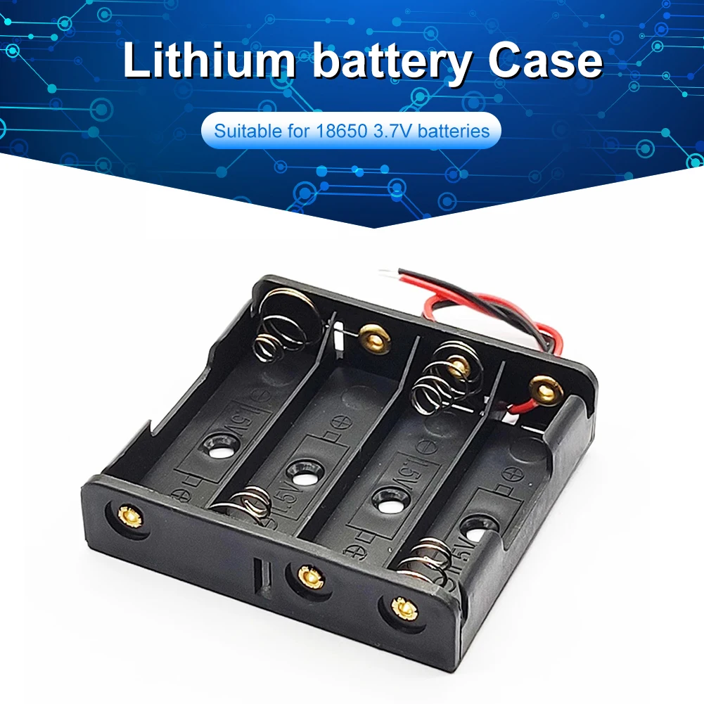 DIY Plastic 18650 Battery Storage Box Case 1 2 3 4 Slot AA 18650 Power Bank Cases Battery Clip Holder Container With Wire Lead