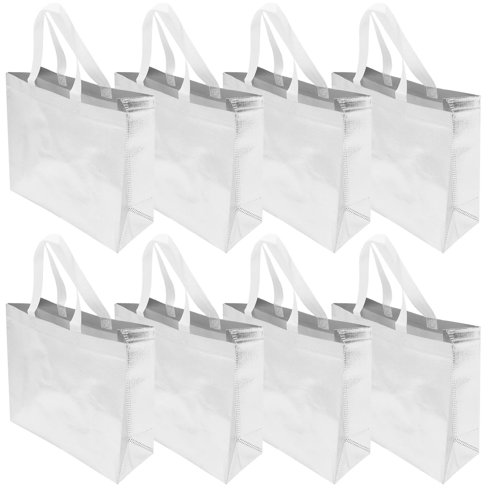 

12pcs Reusable Laser Shopping Bags Lightweight Waterproof Non-Woven Tote For Grocery Travel Storage Portable Large Capacity