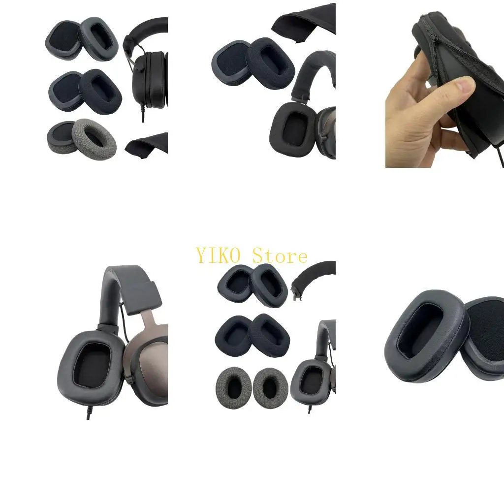 K32C Comfortable Earpads Replacement Headband Cushion for H510 H520 H710 Ear Muffs Noise Isolating Earphone Cover