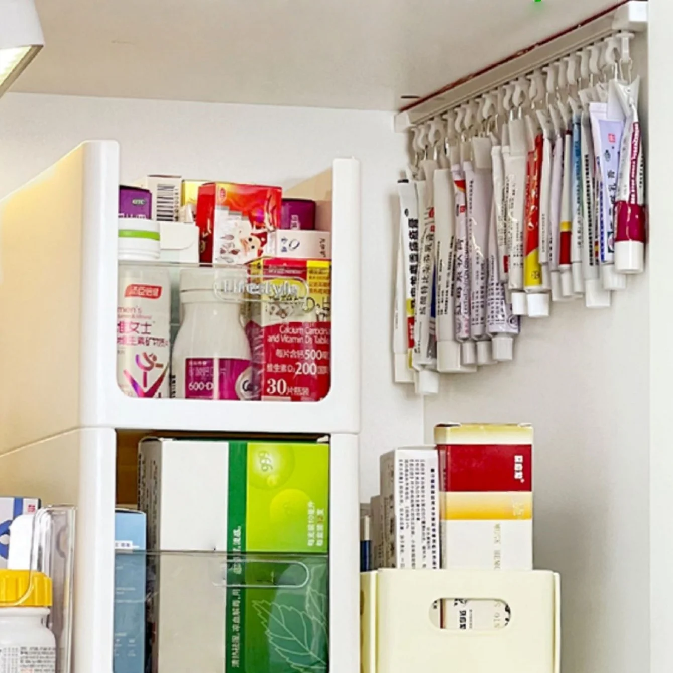 Hängende Salbe Lagerung Artefakt Schrank Tür Auf Den Kopf Ausziehbare Schiene Abstrich Salbe Lagerung Clip Medizin Lagerung Rack – Detail 12