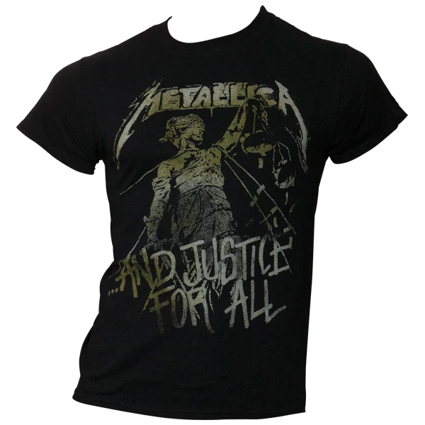 T-shirt graphique Metallica Vintage Justice 2026 100% Coton Col Rond Décontracté Unisexe Haut d'été